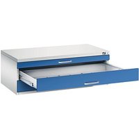 CP 7100 Planschrank lichtgrau, enzianblau 3 Schubladen 110,0 x 76,5 x 42,0 cm von Cp