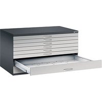 CP 7200 Planschrank schwarzgrau, weißaluminium 8 Schubladen 135,0 x 96,0 x 76,0 cm von Cp