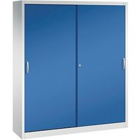 CP Schiebetürenschrank C 2000 Acurado, 2140-00 S10110 lichtgrau, enzianblau 8 Fachböden 160,0 x 40,0 x 195,0 cm von Cp