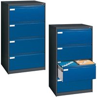 CP C 2000 Acurado Hängeregistraturschrank grau, blau 4 Schubladen 78,7 x 59,0 x 135,7 cm von Cp