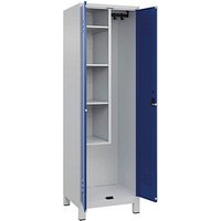 CP Putzmittelschrank Classic Plus 080110-00 S10018 enzianblau, lichtgrau 60,0 x 50,0 x 195,0 cm, aufgebaut von Cp