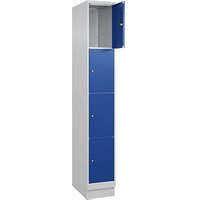 CP Schließfachschrank Classic PLUS enzianblau, lichtgrau 080020-104 S10003, 4 Schließfächer 30,0 x 50,0 x 185,0 cm von Cp