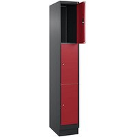 CP Schließfachschrank Classic PLUS rubinrot, schwarzgrau 080020-103 S10025, 3 Schließfächer 30,0 x 50,0 x 195,0 cm CP Schließfachschrank Classic PLUS rubinrot, schwarzgrau 080020-103 S10025, 3 Schließfächer 30,0 x 50,0 x 195,0 cm von Cp
