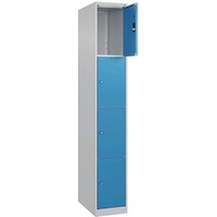 CP Schließfachschrank Classic Plus lichtblau, lichtgrau 080000-104 S10004, 4 Schließfächer 30,0 x 50,0 x 185,0 cm von Cp