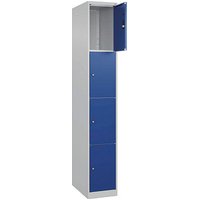 CP Schließfachschrank Classic Plus lichtgrau, enzianblau 080000-104 S10003, 4 Schließfächer 30,0 x 50,0 x 185,0 cm von Cp