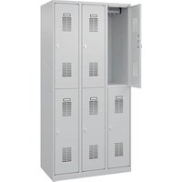 CP Spind Basic Plus lichtgrau 088355-30 S10002, 6 Schließfächer 90,0 x 50,0 x 185,0 cm von Cp