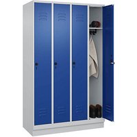 CP Spind Classic PLUS enzianblau, lichtgrau 080020-40 S10003, 4 Schließfächer 120,0 x 50,0 x 195,0 cm von Cp