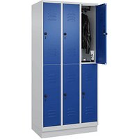 CP Spind Classic PLUS enzianblau, lichtgrau 080320-30 S10003, 6 Schließfächer 90,0 x 50,0 x 195,0 cm von Cp