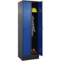 CP Spind Classic PLUS enzianblau, schwarzgrau 080020-20 S10061, 2 Schließfächer 60,0 x 50,0 x 195,0 cm von Cp