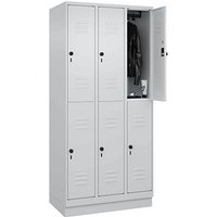 CP Spind Classic PLUS lichtgrau 080320-30 S10009, 6 Schließfächer 90,0 x 50,0 x 195,0 cm von Cp