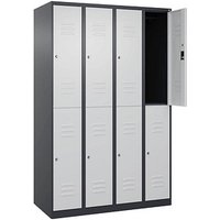 CP Spind Classic Plus anthrazitgrau, lichtgrau 080300-40 S10022, 8 Schließfächer 120,0 x 50,0 x 185,0 cm von Cp