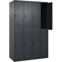 CP Spind Classic Plus anthrazitgrau 080300-40 S10010, 8 Schließfächer 120,0 x 50,0 x 185,0 cm von Cp