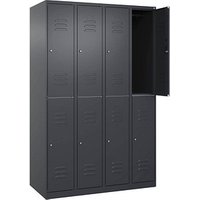 CP Spind Classic Plus anthrazitgrau 080300-40 S10017, 8 Schließfächer 120,0 x 50,0 x 185,0 cm von Cp