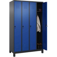 CP Spind Classic Plus enzianblau, schwarzgrau 080010-40 S10061, 4 Schließfächer 120,0 x 50,0 x 195,0 cm von Cp