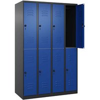 CP Spind Classic Plus enzianblau, schwarzgrau 080300-40 S10068, 8 Schließfächer 120,0 x 50,0 x 185,0 cm von Cp
