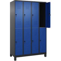 CP Spind Classic Plus enzianblau, schwarzgrau 080310-40 S10136, 8 Schließfächer 120,0 x 50,0 x 195,0 cm von Cp