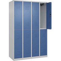 CP Spind Classic Plus lichtgrau, fernblau 080300-40 S10032, 8 Schließfächer 120,0 x 50,0 x 185,0 cm von Cp