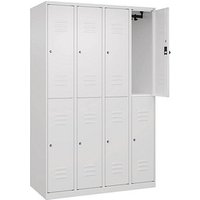 CP Spind Classic Plus verkehrsweiß 080300-40 S10036, 8 Schließfächer 120,0 x 50,0 x 185,0 cm von Cp