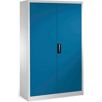 CP Stahlschrank 08931-00 S10009 lichtgrau, enzianblau 120,0 x 50,0 x 195,0 cm, aufgebaut von Cp