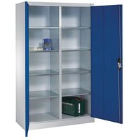 CP Stahlschrank 8931-311 S10123 lichtgrau, enzianblau 120,0 x 50,0 x 195,0 cm, aufgebaut von Cp