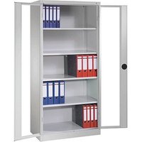 CP Stahlschrank 8920-055 S10117 lichtgrau, Acrylglas 93,0 x 40,0 x 195,0 cm, aufgebaut von Cp