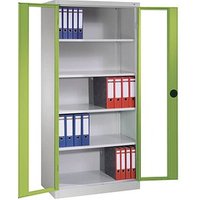 CP Stahlschrank 8920-055 S10119 Acrylglas, clowngrün, lichtgrau 93,0 x 40,0 x 195,0 cm, aufgebaut von Cp