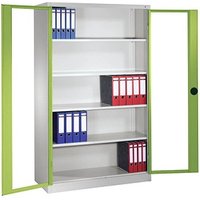 CP Stahlschrank 8930-055 S10100 Acrylglas, clowngrün, lichtgrau 120,0 x 40,0 x 195,0 cm, aufgebaut von Cp
