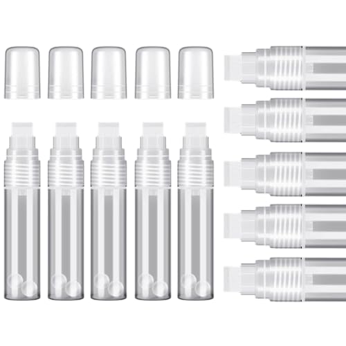 Cpolebev 10er-Pack Lackstifte 15 mm, Leer, Acryl-Permanentmarker, Transparente Acryl-Lackstifte, Nachfüllbarer Markierstift von Cpolebev