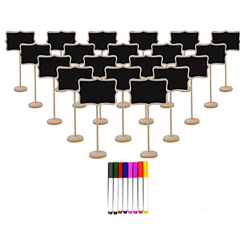 Cpolebev 20 STÜCKE Mini Tafel Schild mit Staffelei StäNder, Lebensmittel Etiketten für Buffet, Tafel für Message Board Zeichen, Hochzeiten von Cpolebev