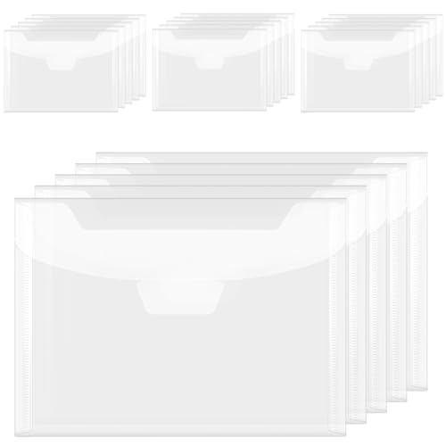 Cpolebev 20 StüCke Durchsichtige Aufbewahrungstasche für Stempel und Stanzformen, WiederverschließBare Aufbewahrungstasche, GroßEr Umschlag, für DIY Scrapbooking, Papierkarten von Cpolebev