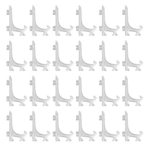 Cpolebev 3 Klare Kunststoff Ständer Plätzchen Halter Ausstellungsstand Platz Kartenhalter Display Staffelei Bei Hochzeiten, Geburtstagsfeier (24 Pack) von Cpolebev