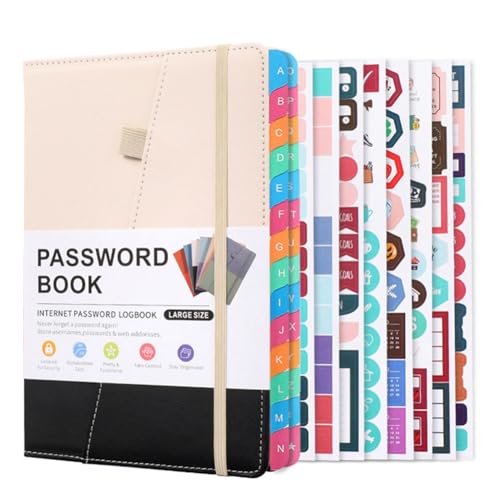 Cpolebev Passwortbuch mit Alphabetischen Tabs für Senioren, Passwort-Notizbuch für die Detaillierte Anmeldung Von Internet-Website-Adressen,D Langlebig, Einfach zu Bedienen Cpolebev Passwortbuch mit Alphabetischen Tabs für Senioren, Passwort-Notizbuch für die Detaillierte Anmeldung Von Internet-Website-Adressen,D Langlebig, Einfach zu Bedienen von Cpolebev