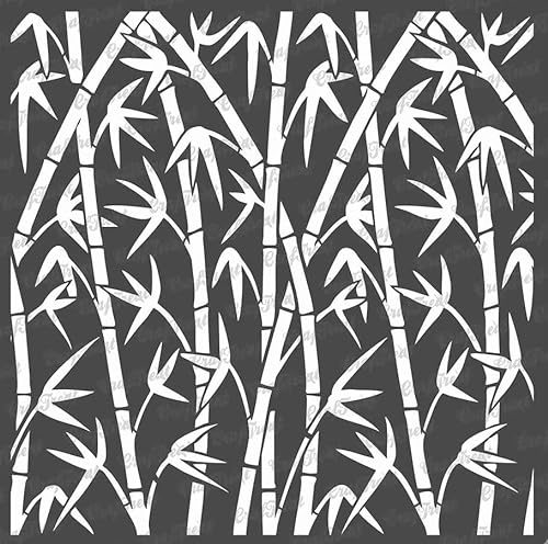 CrafTreat Bamboo Stencils for Painting on Wood, Fabric, Wall and Tile Bamboo Forest Stencils (30 x 30 cm) Reusable DIY Craft Stencils Wall Stencils for Painting Large Patterns von CrafTreat