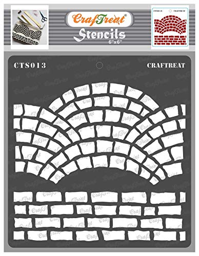 CrafTreat Brick Stencils for Painting on Wall, Wood, Canvas, Paper, Fabric, Floor, and Tile - Fancy Bricks - Size: 15 x 15 cm - Reusable DIY Art and Craft Stencils - Fancy Brick Stencil von CrafTreat