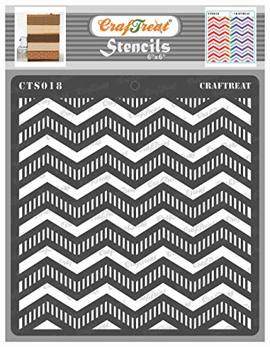 CrafTreat Chevron Stencils for Painting on Wood, Wall, Tile, Canvas, Paper, Fabric and Floor - Striped Chevrons Stencil - 6x6 Inches - Reusable DIY Art and Craft Stencils - Stripes Stencil CrafTreat Chevron Stencils for Painting on Wood, Wall, Tile, Canvas, Paper, Fabric and Floor - Striped Chevrons Stencil - 6x6 Inches - Reusable DIY Art and Craft Stencils - Stripes Stencil von CrafTreat