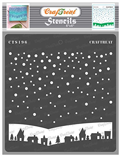 CrafTreat Christmas Snowfall Stencils for Painting on Wood, Canvas, Paper, Fabric, Floor, Wall and Tiles - Winter Village Stencil 6 x Inch Reusable DIY Art Craft Winter CrafTreat Christmas Snowfall Stencils for Painting on Wood, Canvas, Paper, Fabric, Floor, Wall and Tiles - Winter Village Stencil 6 x Inch Reusable DIY Art Craft Winter von CrafTreat