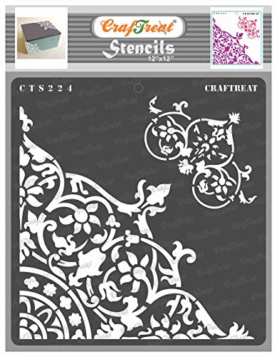 CrafTreat Corner Stencils for Painting on Wood, Wall, Tile, Canvas, Paper and Floor - Flourish Corner - 12 x 12 Inches - Reusable DIY Art and Craft Stencils - Floral Stencil - Floral Drawing Template CrafTreat Corner Stencils for Painting on Wood, Wall, Tile, Canvas, Paper and Floor - Flourish Corner - 12 x 12 Inches - Reusable DIY Art and Craft Stencils - Floral Stencil - Floral Drawing Template von CrafTreat
