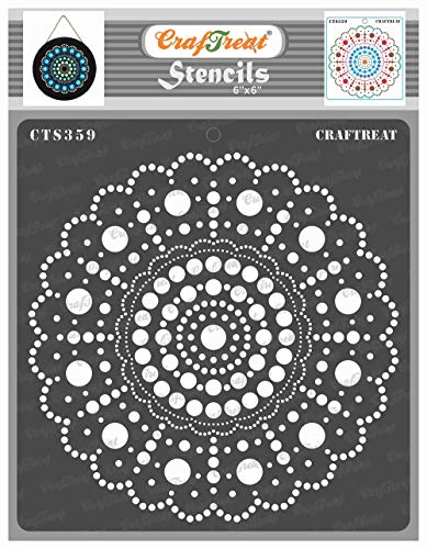 CrafTreat Dot Mandala Stencils for Painting on Wood, Canvas, Paper, Fabric, Floor, Wall and Tile - Round Dot Mandala - 6x6 Inches - Reusable DIY Art and Craft Stencils - Dots Spiral Stencil CrafTreat Dot Mandala Stencils for Painting on Wood, Canvas, Paper, Fabric, Floor, Wall and Tile - Round Dot Mandala - 6x6 Inches - Reusable DIY Art and Craft Stencils - Dots Spiral Stencil von CrafTreat