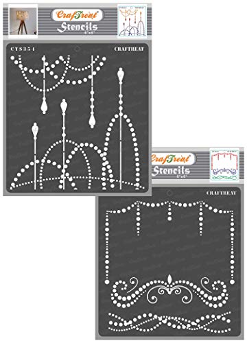 CrafTreat Dot Stencils for Painting on Wood, Canvas, Paper, Fabric, Floor, Wall and Tile - String of Lights and Beaded Strings - 2 Pcs - 6x6 Inches Each - Reusable DIY Art and Craft Stencils CrafTreat Dot Stencils for Painting on Wood, Canvas, Paper, Fabric, Floor, Wall and Tile - String of Lights and Beaded Strings - 2 Pcs - 6x6 Inches Each - Reusable DIY Art and Craft Stencils von CrafTreat