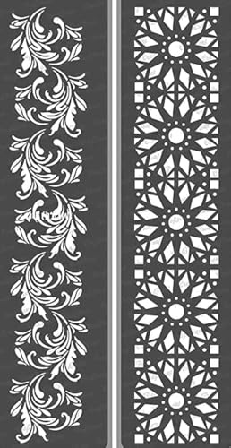 CrafTreat Floral Border Stencils for Painting on Wood, Canvas, Paper, Fabric, Floor, Wall and Tile - Border5 and Border6-2 Pcs - 3x12 Inches Each - Reusable DIY Art and Craft Stencils Borders CrafTreat Floral Border Stencils for Painting on Wood, Canvas, Paper, Fabric, Floor, Wall and Tile - Border5 and Border6-2 Pcs - 3x12 Inches Each - Reusable DIY Art and Craft Stencils Borders von CrafTreat