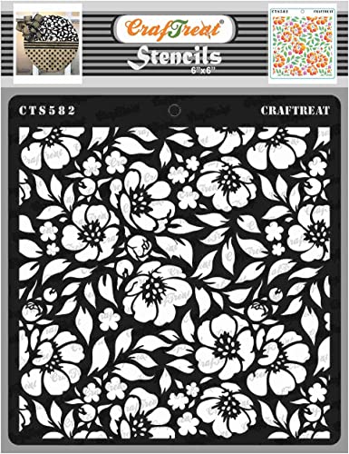 CrafTreat Flower Stencils for Painting on Wood, Canvas, Paper, Fabric, Floor, Wall and Tile - Anemone Background - 6x6 Inches - Reusable DIY Art and Craft Stencils for Painting Flowers CrafTreat Flower Stencils for Painting on Wood, Canvas, Paper, Fabric, Floor, Wall and Tile - Anemone Background - 6x6 Inches - Reusable DIY Art and Craft Stencils for Painting Flowers von CrafTreat