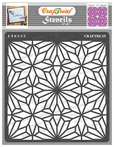 CrafTreat Geometric Pattern Stencils for Painting on Wood, Tiles, Canvas, Paper, Fabric and Floor - Flower Stencil 6 x Inch Reusable DIY Art Craft von CrafTreat