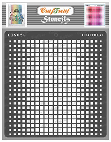CrafTreat Geometric Stencils for Painting on Wood, Wall, Tile, Canvas, Paper, Fabric and Floor - Ombre Square Stencil - Size: 15 x 15 cm - Reusable DIY Art and Craft Stencils - Square Template von CrafTreat