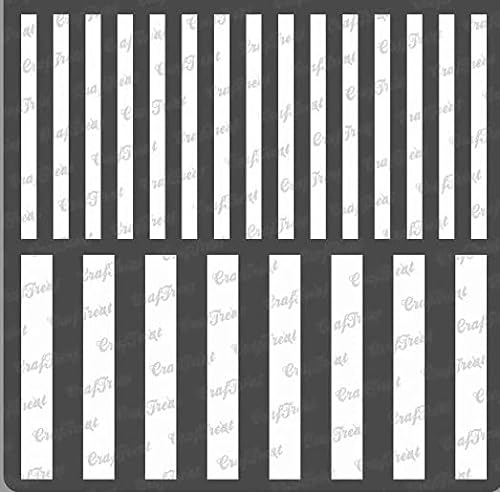 CrafTreat Geometric Stripe Stencils for Painting on Wood, Wall, Tile, Canvas, Paper, Fabric and Floor - Stripes - 6x6 Inches - Reusable DIY Art and Craft Stencils - Striped Stencils von CrafTreat