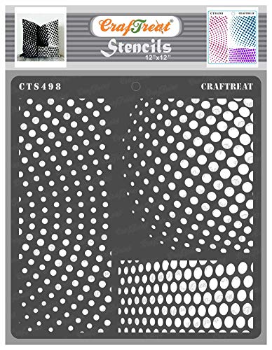 CrafTreat Geometric Wall Stencils for Painting on Wood, Wall, Tile, Canvas, Paper, Fabric and Floor - Halftone Circles Pattern Stencil - 12 x 12 Inches - Reusable DIY Art and Craft Stencils von CrafTreat