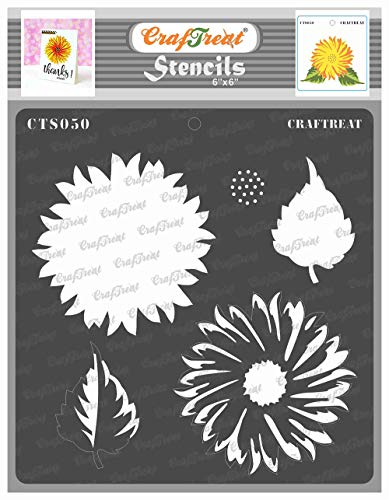 CrafTreat Layering Stencils for Furniture Painting Vintage - Sun Flower - Size: 15x15 cms - Sunflower Stencil for Painting on Concrete- Layered Stencils for Crafts Reusable von CrafTreat