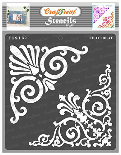 CrafTreat ecke schablonen zum malen An leinwand, holz, papier kunst, wand, boden, scrapbooking Und bullet journal -6X6 inches- wiederverwendbar DIY Ornate ecken schablonen malen borders für handwerk CrafTreat ecke schablonen zum malen An leinwand, holz, papier kunst, wand, boden, scrapbooking Und bullet journal -6X6 inches- wiederverwendbar DIY Ornate ecken schablonen malen borders für handwerk von CrafTreat