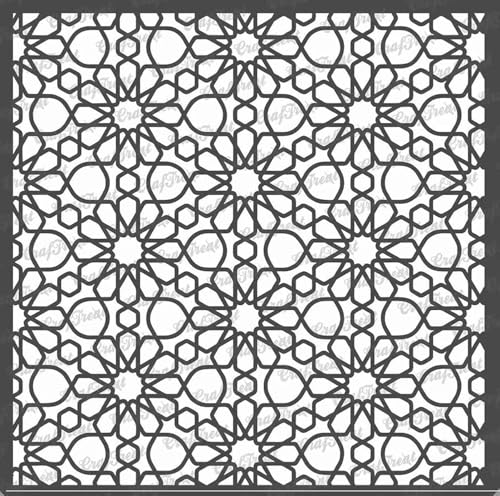 CrafTreat Pattern Stencils for Painting on Wood, Wall, Tile, Canvas, Paper, Fabric and Floor - Arabic Pattern Stencil - Size: 15 x 15 cm - Reusable DIY Art and Craft Stencils Pattern for Painting von CrafTreat