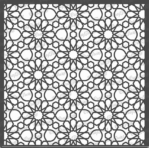 CrafTreat Pattern Stencils for Painting on Wood, Wall, Tile, Canvas, Paper, Fabric and Floor - Arabic Pattern Stencil - Size: 15 x 15 cm - Reusable DIY Art and Craft Stencils Pattern for Painting von CrafTreat