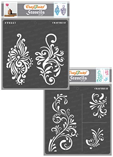 CrafTreat Peacock Stencil Set, Reusable Stencil Set for DIY Home Decoration, Various Media, Card Making, Scrapbooking, Painting on Wood, Furniture, Wall - 6 x 6 Inches von CrafTreat